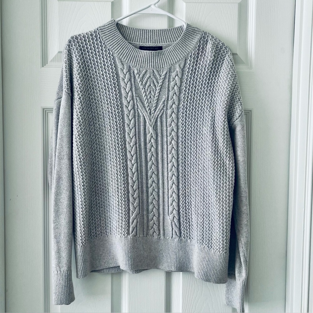 Banana Republic Grey Cable Knit Sweater